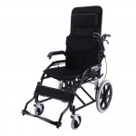 handicapped all terrain high back portable foldable manual black wheelchair