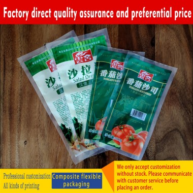 Manufacturer printed customized tomato sauce salad dressing packaging bag color printing logo