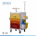 AG-P3 hospital patient plastic drawer cart ABS emergency trolley
