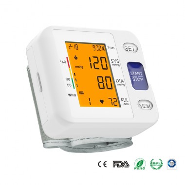 Medical Automatic Wrist Digital Blood Pressure Monitor with CE Approved