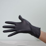 Black nitrile powder free gloves