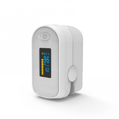 NEW BOXYM Fingertip Pulse Oximeter SpO2 PR Rate Oxymeter With Case C1 OLED White