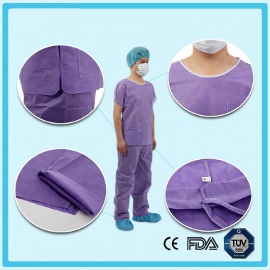 Disposable nonwoven purple scrub suits