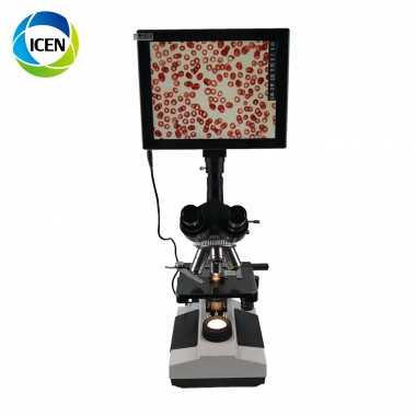IN-B129-1 medical lab digital microscope with led/lcd monitor and camera