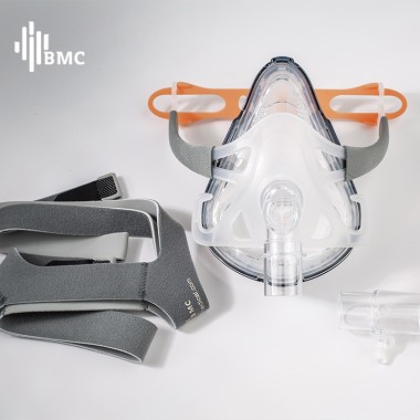 BMC Cpap Masks Accessories F1A Comfortable Sleep Snoring Medical Treatment Machine S M L Silicone Gel Full Face Mask