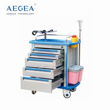 AG-ET001A1 plastic medical movable crash patient treatment hospital emergency cart
