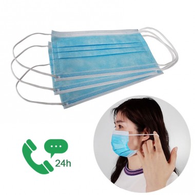 Nonwoven Blue Disposable 3Ply Surgical Medical Face Mask