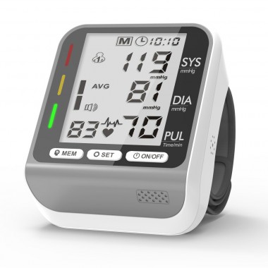 JZ-253A Wrist Blood Pressure Monitor Digital LCD Use for Hospital Home Medical Device With Three-color blood pressure status indicator display