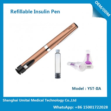 Diabetes insulin pen in Reusable use with 3ml Cartridge in plastic materials