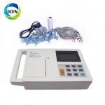 IN-H03G Medical hospital Digital Portable 3 channel 6 channel 12channel ECG machine with printer and trolley