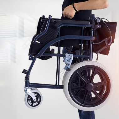 Aluminum Folding Wheelchair With Foot Strap