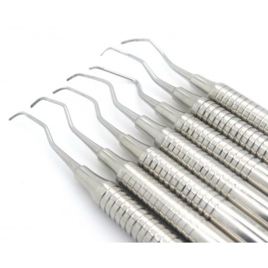 Dental Periodontal Gracey Curettes Dental Hollow Handle Instruments Set of 7pcs