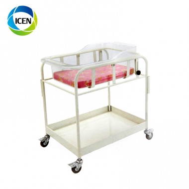 IN-6071 Simple Design Acrylic Baby Bassinet Portable Children Trolley Crib WIth Two Layer