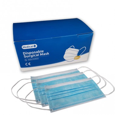 Factory Direct Sale Blue Earloop CE Disposable 3ply Surgical Face Mask