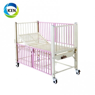 IN-622 Luxury Manual Single Crank Baby Cot Folding Children Bed for Hospital