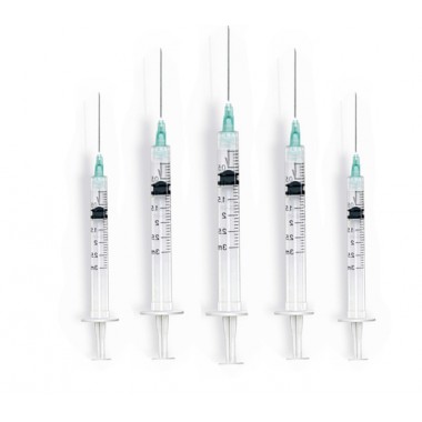 Luer lock Luer slip three parts 3cc disposable syringe with needle