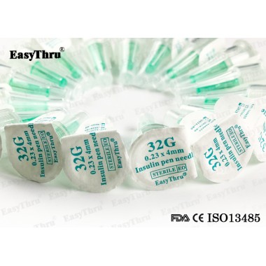 EasyThru 32G (0.23mm) *4mm Insulin Pen Needles Suitable for Almost All Insulin Pen