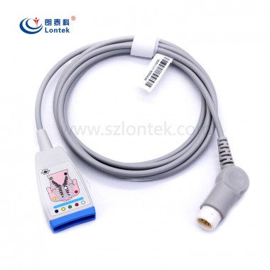 AHA IEC 5 Lead Sub cabl1esistance ECG Cable fit for DG type LeadWires