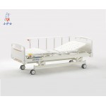 Three function manual hospital bed with collapsible aluminum side rail, 3 crank manual hospital bed prices