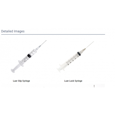 Medical Syringe disposable with Luer lock or Luer slip