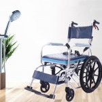 elderly luxury sofa cushion aluminum alloy manual shower wheelchair with Commode