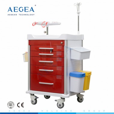 AG-P2 hospital ABS plastic body emergency mobile trolley cart