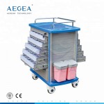 AG-MT011A1 ABS double structure drawers drugs and medicine cart