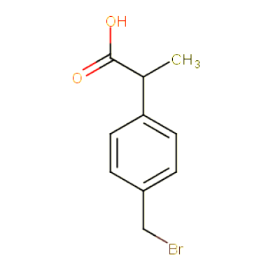 2-(4-Bromomethyl)phenylpropionic acid; QQXBRVQJMKBAOZ-UHFFFAOYSA-N; 