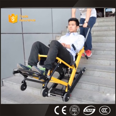 electric stair climbing wheelchair with lithium battery power connects wheelchair