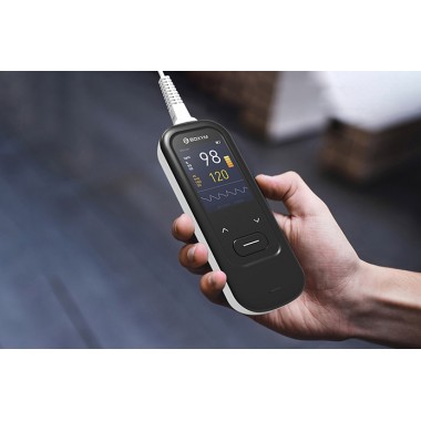 New BOXYM Handheld Palm Pulse Oximeter SPO2 PR Rate Blood Oxygen Monitor oPro