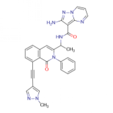 2-Amino-N-[(1S)-1-[1,2-dihydro-8-[2-(1-methyl-1H-pyrazol-4-yl)ethynyl]-1-oxo-2-phenyl-3-isoquinolinyl]ethyl]-pyrazolo[1,5-a]pyrimidine-3-carboxamide [1693758-51-8]