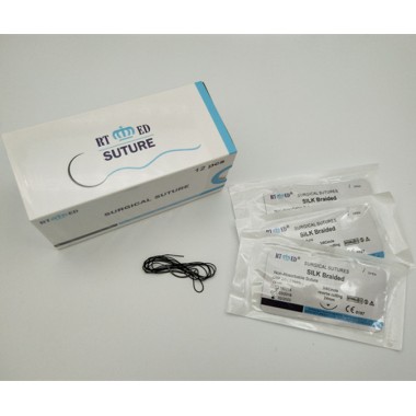 Surgical braid non absorbable silk suture