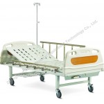 Single crank manual hospital bed