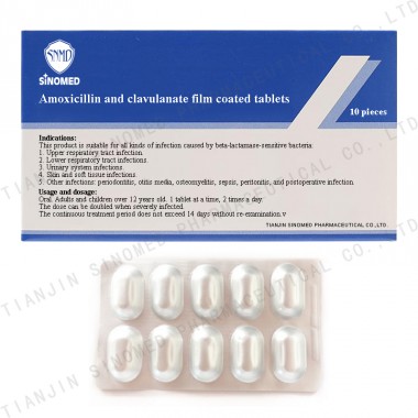 Amoxicillin and clavulanate film coated tablets