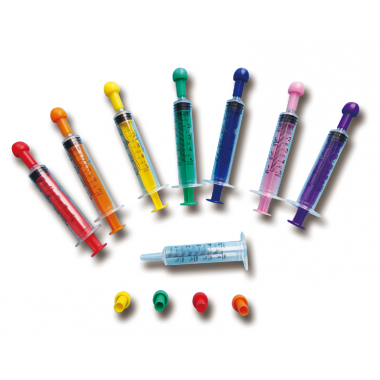 Disposable oral syringe with different colour