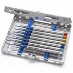 ROOT ELEVATOR (PDL) TITANIUM COATED SET OF 7 WITH CASSETTE TRAY.