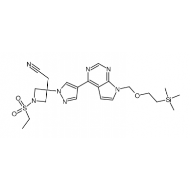2-(1-(ethylsulfonyl)-3-(4-(7-((2-(trimethylsilyl)ethoxy)methyl)-7H-pyrrolo[2,3-d]pyrimidin-4-yl)-1H-pyrazol-1-yl)azetidin-3-yl)acetonitrile