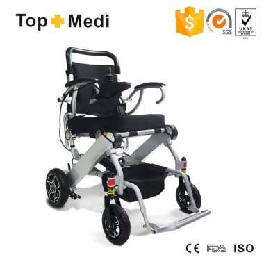 New Rehabilitation Therapy Supplies Portable Folding Travel Transport Chair Lightweight Power Mobility Wheelchair TEW007B+