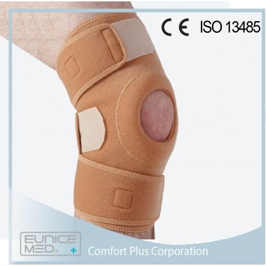 Knee support with open knee