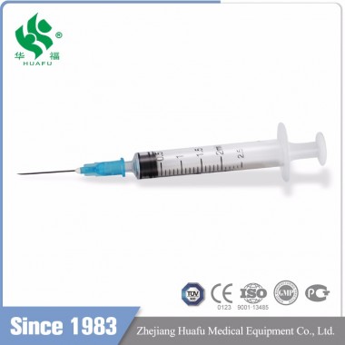 Safety syringe 2ml and 3ml disposable syringe 3 part with needle Luer slip produced by factory directly