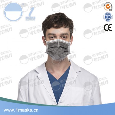 Disposable earloop surgical nonwoven face pollution mask carbon