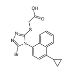 2-((5-bromo-4-(4-cyclopropylnaphthalen-1-yl)-4H-1,2,4-triazol-3-yl)thio)acetic acid