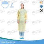 Cheap non-woven disposable surgical yellow isolation hospital gown