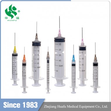 Huafu hot selling manufacturer disposable syringe with needle and CE ISO certificate