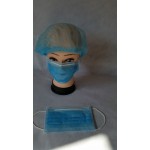 Unisex Adjustable Surgical Hat Scrub Cap with Sweatband for Ponytail and Free Reusable Cotton Mask, One Size Fit Most