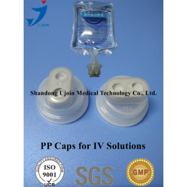 PP assembled caps for plastic infusion containers with films