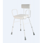 Kitchen Stool, Height Adjustable Stool with Handlebars, Seat Cushions and Backrest