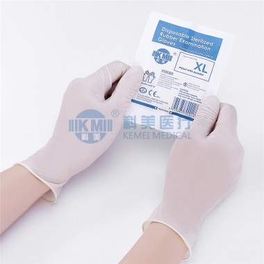Sterile latex medical detection gloves with high quality