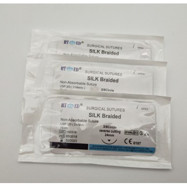 Non-absorbable Braided Medical Surgical Silk Suture