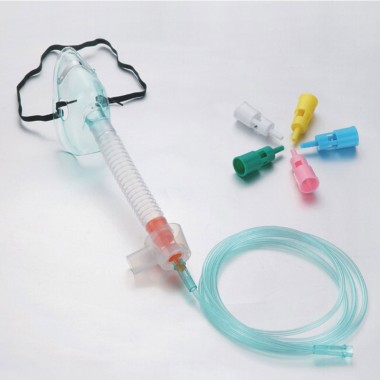 Adjustable Venturi Oxygen Mask with Tubing (with 6 Diluters)
